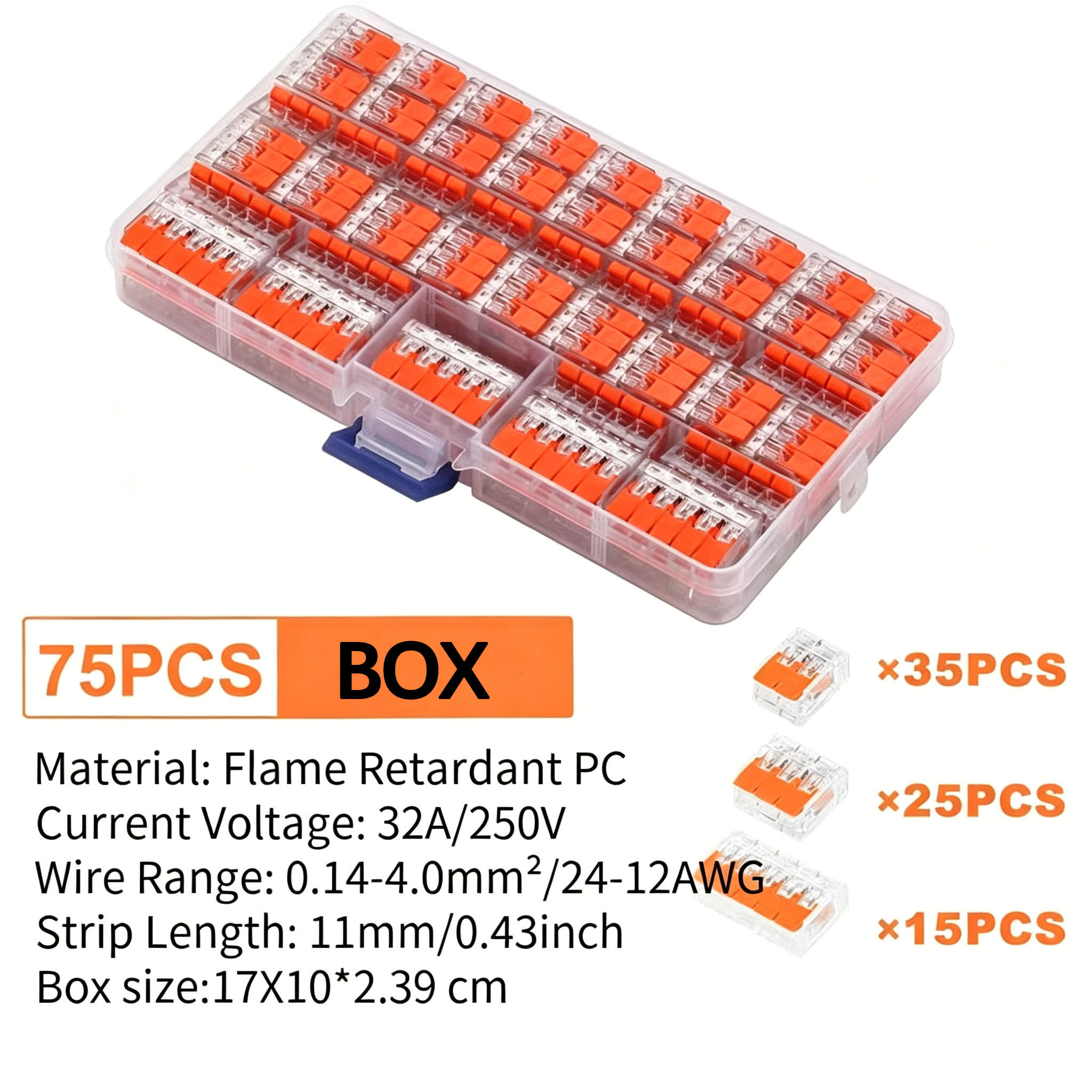 Push Fit Connector - 75PCS Mini Quick Lever Wire Cable